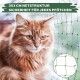 Nahaufnahme einer flauschigen orangefarbenen Katze neben einem Sicherheitsnetz mit einer 3x3 cm Maschenstruktur, mit dem Text "Sicherheit für jedes Pfötchen."