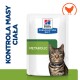 Opakowanie karmy dla kotów Hill's Prescription Diet Metabolic z tabby kotem w niebieskiej obroży, oznaczone 'KONTROLA MASY CIAŁA.'