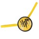 Yellow dog toy with black trim featuring "HP" and a lightning bolt design, resembling Harry Potter theme.