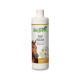 Flasche Stiefel Top Wash Pferdeshampoo mit Kamillenextrakt, mit einem Pferdebild und dem Text "Für empfindliche Pferde."