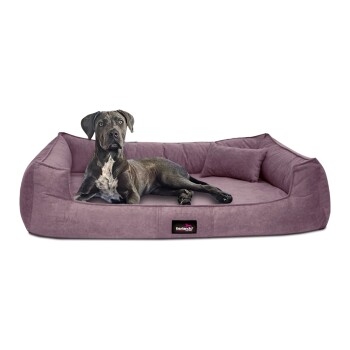 Tierlando ® BRUCE VELOURS Orthopädisches Hundebett Soft lavendelfarbe 1,3 m, 25 cm, 1 m