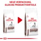 Zwei Säcke Royal Canin Gastrointestinal Hundefutter mit neuer Verpackung, die "NEUE VERPACKUNG, GLEICHE PRODUKTVORTEILE" liest.