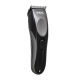 Tondeuse pour poils d'animaux Wahl noire et grise avec interrupteur d'alimentation texturé et dents de lame visibles.