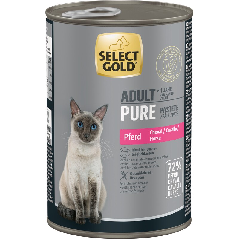 SELECT GOLD Pure Adult Paté Paard 6x400 g
