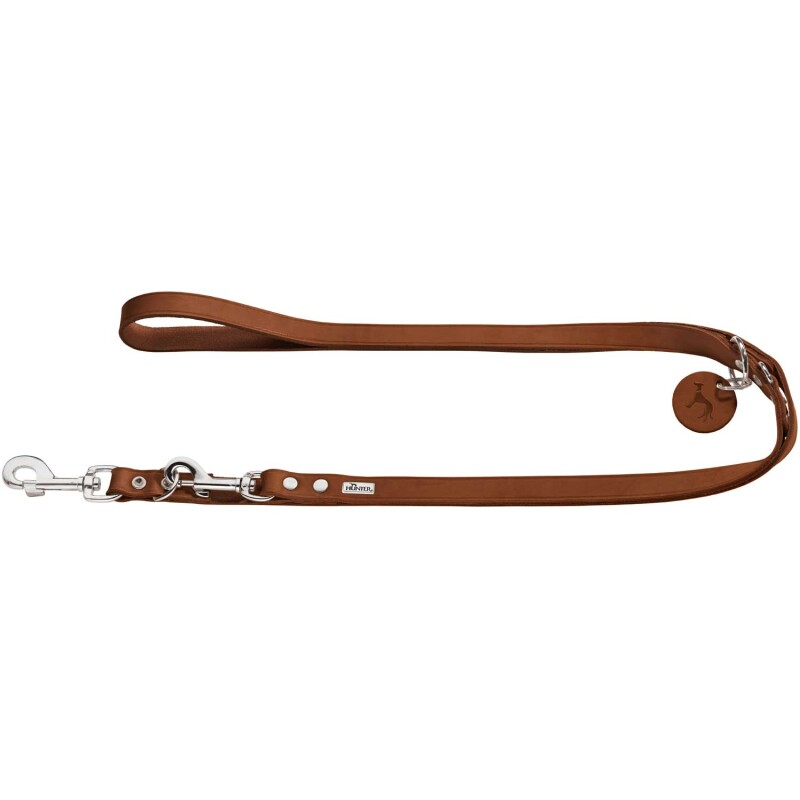 Hunter Verstellbare Führleine Cognac L-Xl