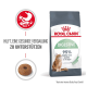 Royal Canin Digestive Katzenfutterbeutel mit einer Katze, behauptet, die gesunde Verdauung zu unterstützen, und besagt "95% gesunde Stuhlqualität in 10 Tagen."