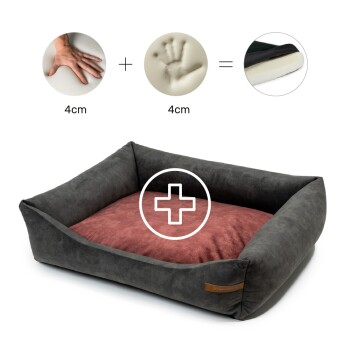 Otto Orthopädisches Hundebett Grau S-XL rot XL