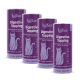 Vier violette KatKare 'Digestive Topping'-Dosen für Katzen mit Katzenillustration und 'Vital-Topping'-Label.