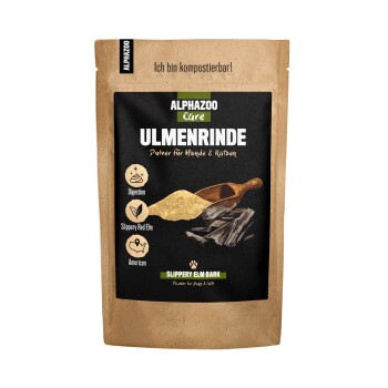 ALPHAZOO Ulmenrinde-Pulver für Hunde und Katzen 120 g