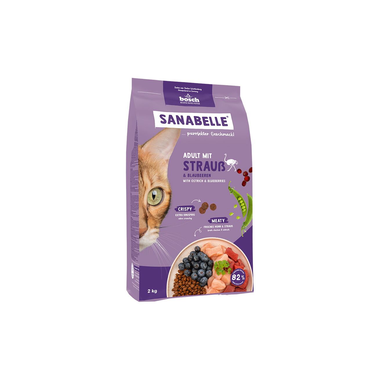 Sanabelle Trockenfutter Katze, Adult, mit Strauß 2 kg