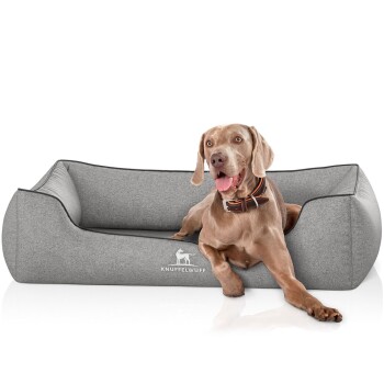 Orthopädisches Hundebett Amelie aus Velours mit Handwebcharakter grau XL