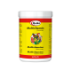 Quiko Multivitamin-Ergänzung für Vögel, mit einem bunten Etikett, das verschiedene Vogelillustrationen und Texte in mehreren Sprachen zeigt.
