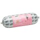 Hochwertiger Hundewurst-Roll mit der Aufschrift 'Hunde Rolle' in pinker Verpackung, hergestellt in Deutschland, mit Truthahn als Hauptzutat.