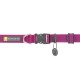 Ein lebhaft pinkfarbener Hundehalsband mit einem silbernen D-Ring und einer schwarzen Kunststoffschnalle, mit dem 'RUFFWEAR'-Logo.