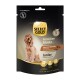 Select Gold Sensitive Snacks voor honden, met een cocker spaniel op de voorkant, gelabeld 'Lamsvlees met Aardappel' en 'Junior.'
