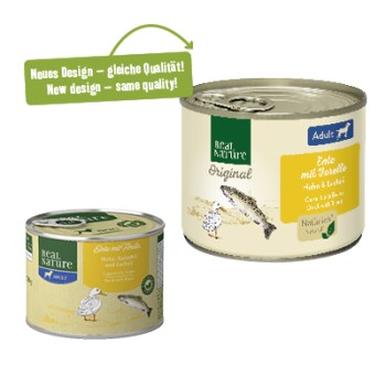 Original Nassfutter für Hunde Adult Ente mit Forelle 6x200 g