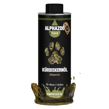 ALPHAZOO Premium Kürbiskernöl für Hunde und Katzen