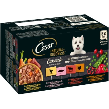 Natural Goodness Nassfutter Hund Adult, Mixpaket, Casserole in Sauce 8x100 g