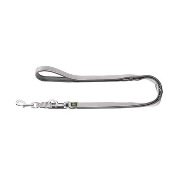 Verstellbare Führleine Neopren grau 2,5 cm, 2 m