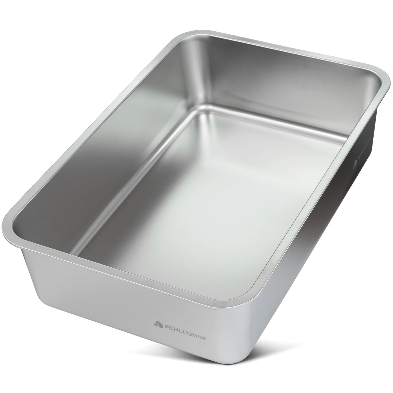 Schlitzohr Premium Edelstahl Katzentoilette Lotte - XXL Edelstahl Katzenklo - silber
