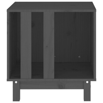 Schwarzer Holz-Haustierlager-Schrank mit drei offenen Fächern und stabilen Beinen, entworfen zur Organisation von Haustierbedarf.