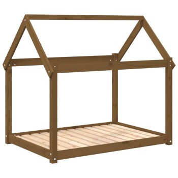 Hundebett XXL (111x80x100) aus Kiefernholz dunkelbraun