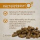 Kaltgepresste Tiernahrung mit niedrigen Temperaturen, enthält native Nährstoffe wie Proteine, Vitamine und Fette, Stücke Ø 10 mm.