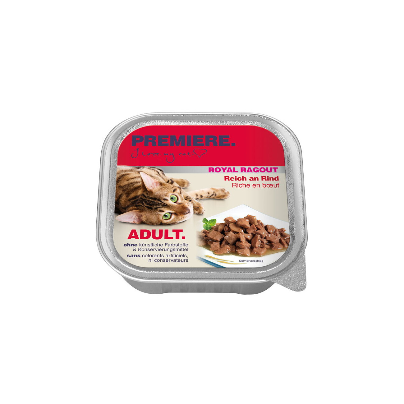 PREMIERE Royal Ragout Nassfutter Katze Adult Rind 16x100 g