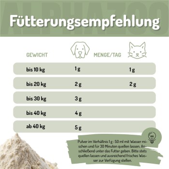Bild eines Teams aus einem Tiergeschäft mit Hunden, mit Text, der ihre Produkte als nachhaltig und mit Liebe in Dortmund, Deutschland, hergestellt bewirbt.