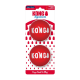 Twee rode KONG Signature piepende hondenballen met wit "KONG"-logo op een verpakkingskaart met de tekst "Dogs Need to Play"