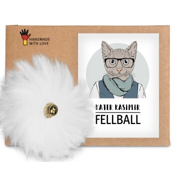 Katzenball aus echtem Schaffell