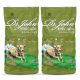Dr. John hypoallergenes Hundefutter mit Lamm und Reis, 12,5 kg Beutel, mit einer Illustration eines rennenden Hundes. Enthält 21% Protein und 10,5% Fett.