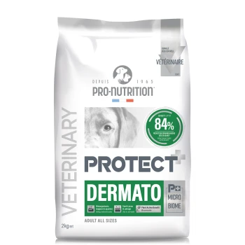 Beutel Pro-Nutrition Protect+ Dermato veterinärmedizinisches Hundefutter für erwachsene Hunde, reduziert Juckreiz um 84 % in 28 Tagen, 2 kg.