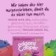 Rosa Edgard Cooper Futtersack mit deutschem Text 'Frische Ente 35%, Frischer Hirsch 5%.'