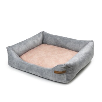 SoftColor luxury dog bed in grau color pink XL