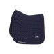 Marineblaue, gesteppten Sattelunterlage mit weißem Rand und der Marke "SCHOCKEMÖHLE SPORTS" am Rand.