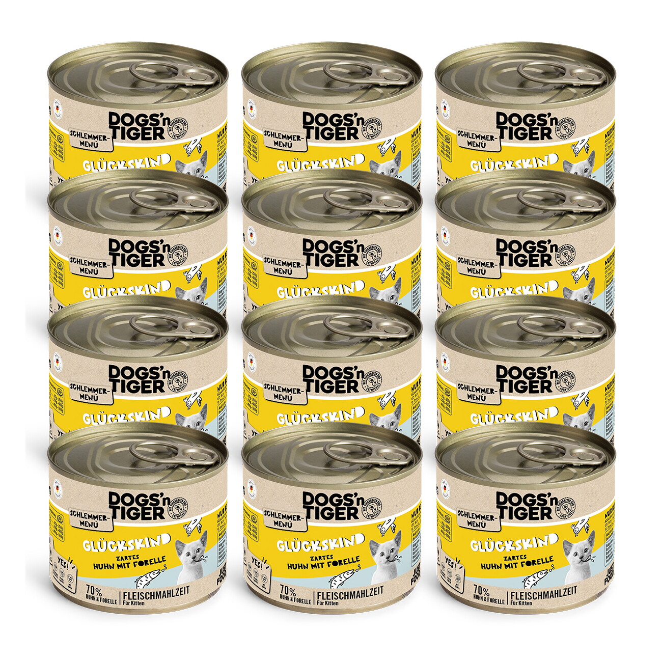 Dogs'n Tiger Glückskind Huhn & Forelle 12x200 g