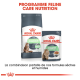 Produits de soin félin Royal Canin : un sac de nourriture sèche "Care Digestive" et un sachet de nourriture humide "Care Digest Sensitive," avec une image de chat.