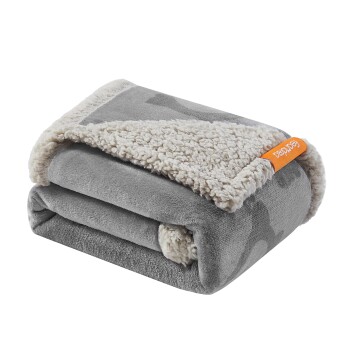 Wasserdichte Hundedecke Sherpa Fleece Grau M