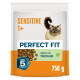Perfect Fit Sensitive 1+ Katzenfuttertüte mit Katzenfoto, Kroketten, 'Reich an Truthahn', 'Total 5 Formula', 750 g.