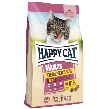 Minkas Trockenfutter Katze, Adult, Sterilised, Geflügel 2x4 kg
