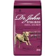 Dr. John Hypoallergenisches Enten- und Lachs-Hundefutter, 12,5 kg Tüte, mit einer Hundillustration, mit 24% Protein und 10,5% Fett.