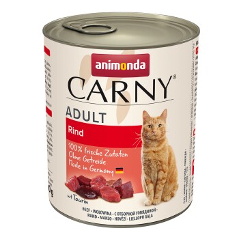 Carny Nassfutter Katze Adult Rind pur 24x800 g