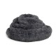 Gemütliches, dunkelgraues Haustierbett in Spiralform, aus weichem, flauschigem Material, ideal für kleine Hunde oder Katzen.