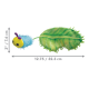 Jouet en peluche pour animal : chenille bleue pelucheuse au visage jaune souriant attachée à une feuille verte, 3" x 12.75" (7,6 x 32,3 cm).