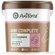 AniForte 4in1 Komplett-Pferdeergänzung, 3 kg Behälter mit Pferdeillustration und zweisprachigem Text über die Vorteile für ein glänzendes Fell.