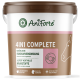 AniForte 4in1 Komplett-Pferdeergänzung, 3 kg Behälter mit Pferdeillustration und zweisprachigem Text über die Vorteile für ein glänzendes Fell.
