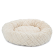 Gemütliches cremefarbenes Haustierbett mit einem plüschigen, gesteppten Design, perfekt für kleine Hunde oder Katzen.