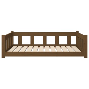 Hundebett Massivholz Kiefer braun/ beige 75,5 cm, 28 cm, 1,055 m