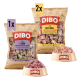DIBO Haustierfutterpakete mit zwei Säcken Geflügel und einem Sack Lamm, mit einer Schüssel rohem Fleisch.